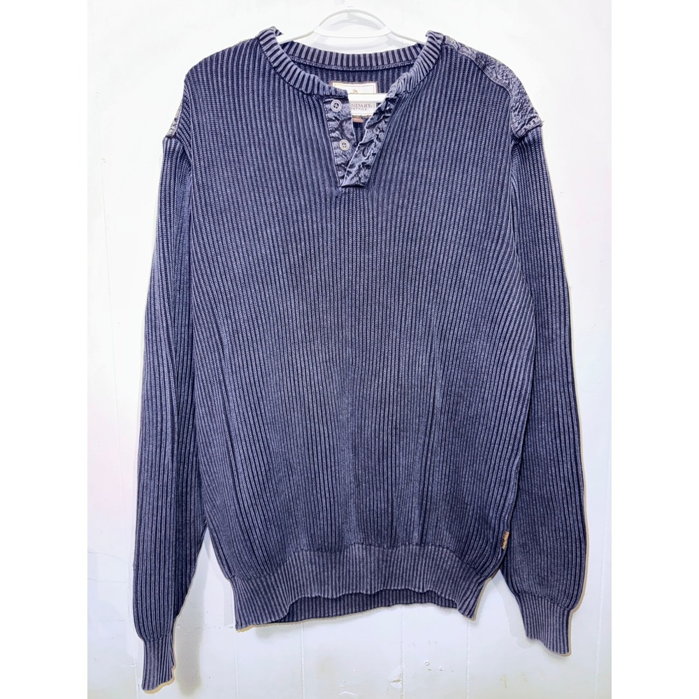 Legendary Whitetails Mens 2XL Navy‎ Blue Ribbed 100% Cotton Quarter Zip Sweater